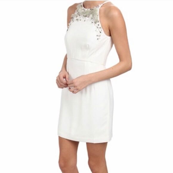 French Connection‎ Size 8 New Moon Beaded White Mini Dress Lined NWT - Picture 13 of 13